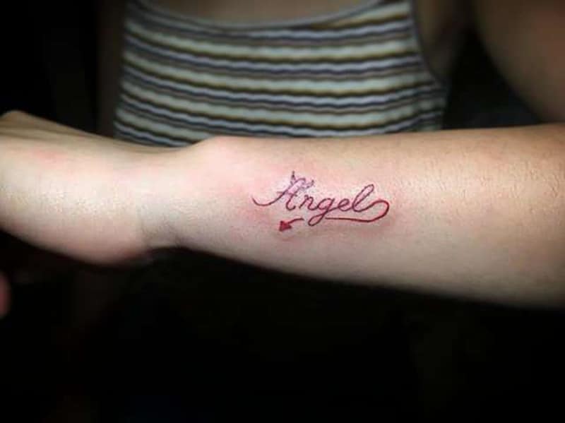 angel name tattoo