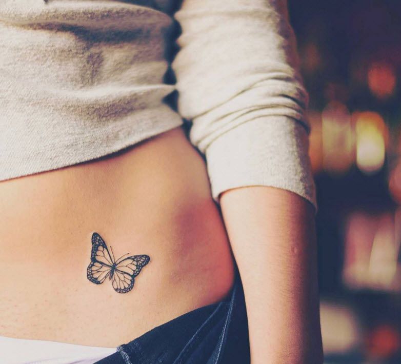 butterfly hip tattoo