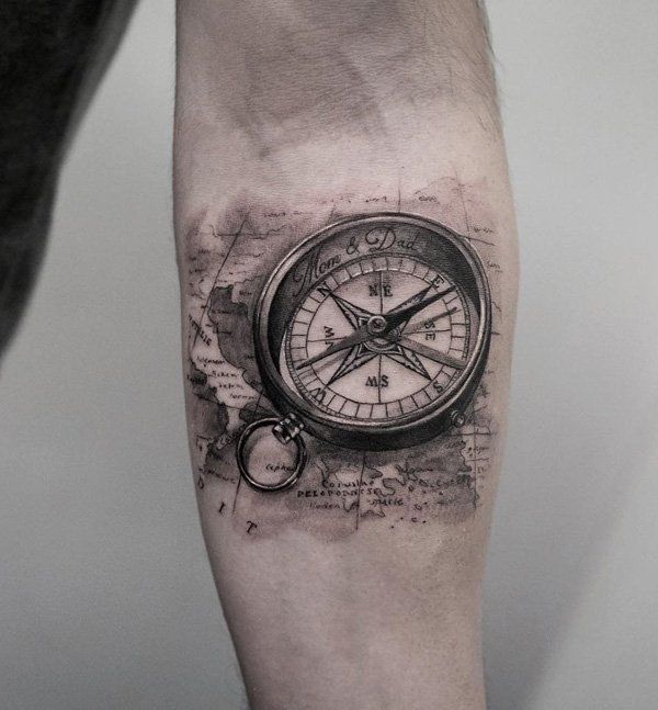 compass tattoo with quote