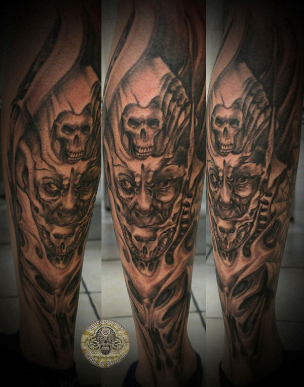 demon face tattoo
