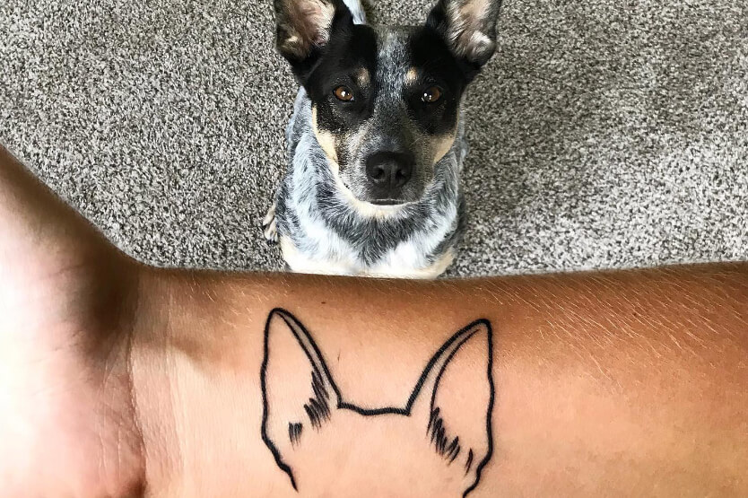 dog ear tattoo