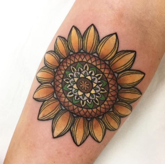 geometric tattoos flower