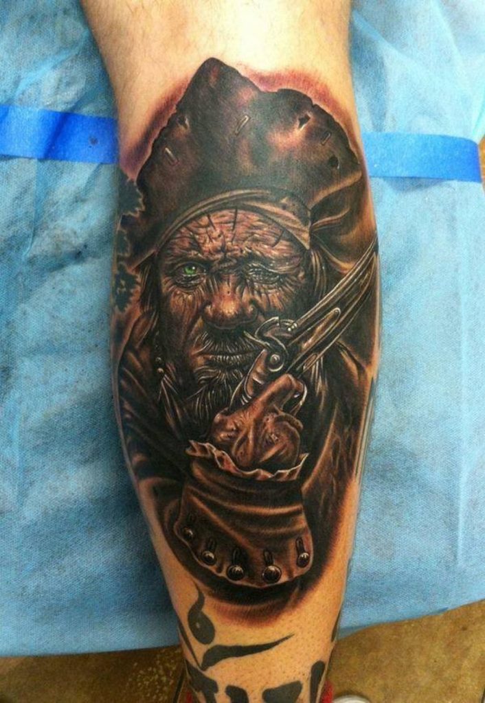 Pirate face tattoo 