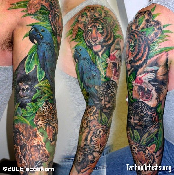 jungle tattoo sleeve