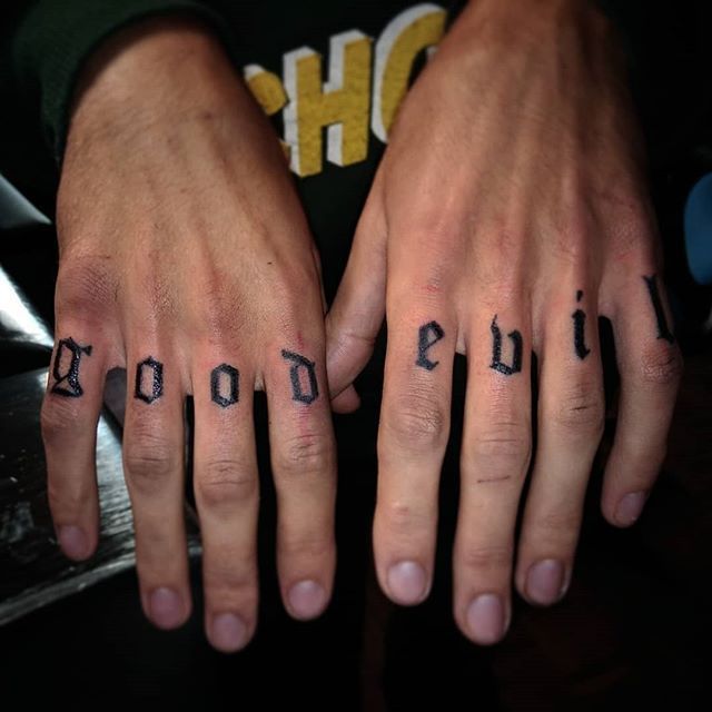 knuckle tattoo words