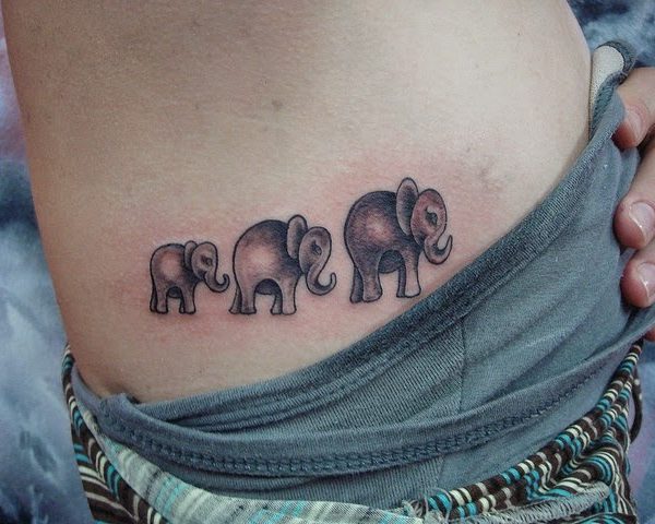 motherhood mom and baby elephant tattoo