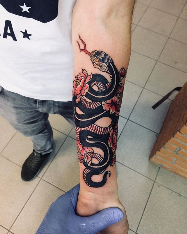 World serpent tattoo