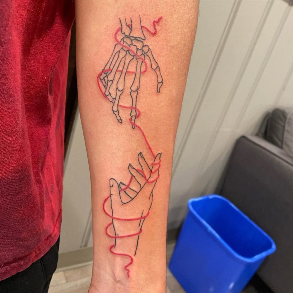 skeleton hand tattoo outline