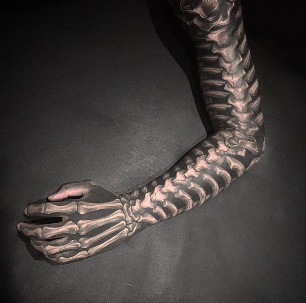 skeleton hand tattoo outline