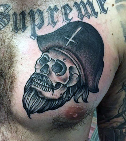 Pirate face tattoo 
