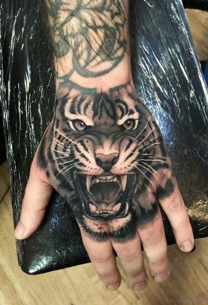tiger hand tattoo