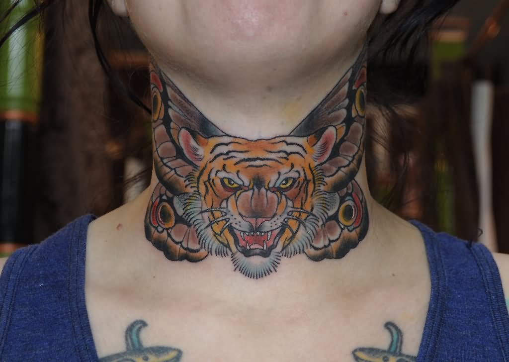 tiger neck tattoo