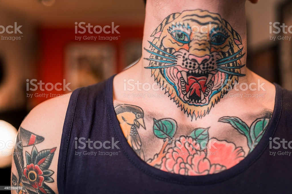 tiger neck tattoo