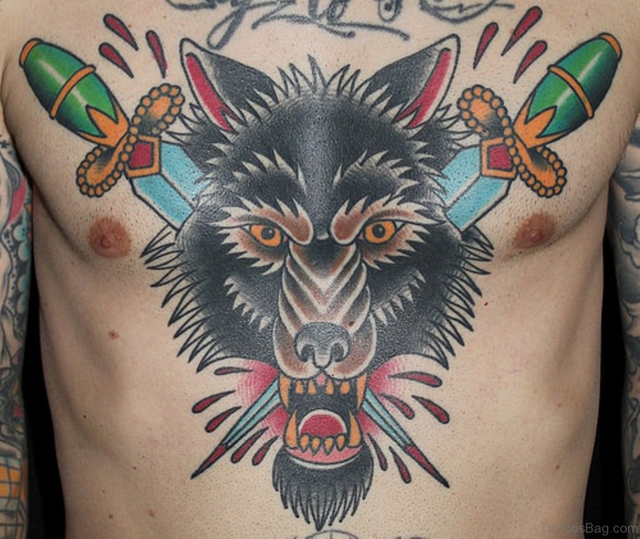 traditional wolf tattoo