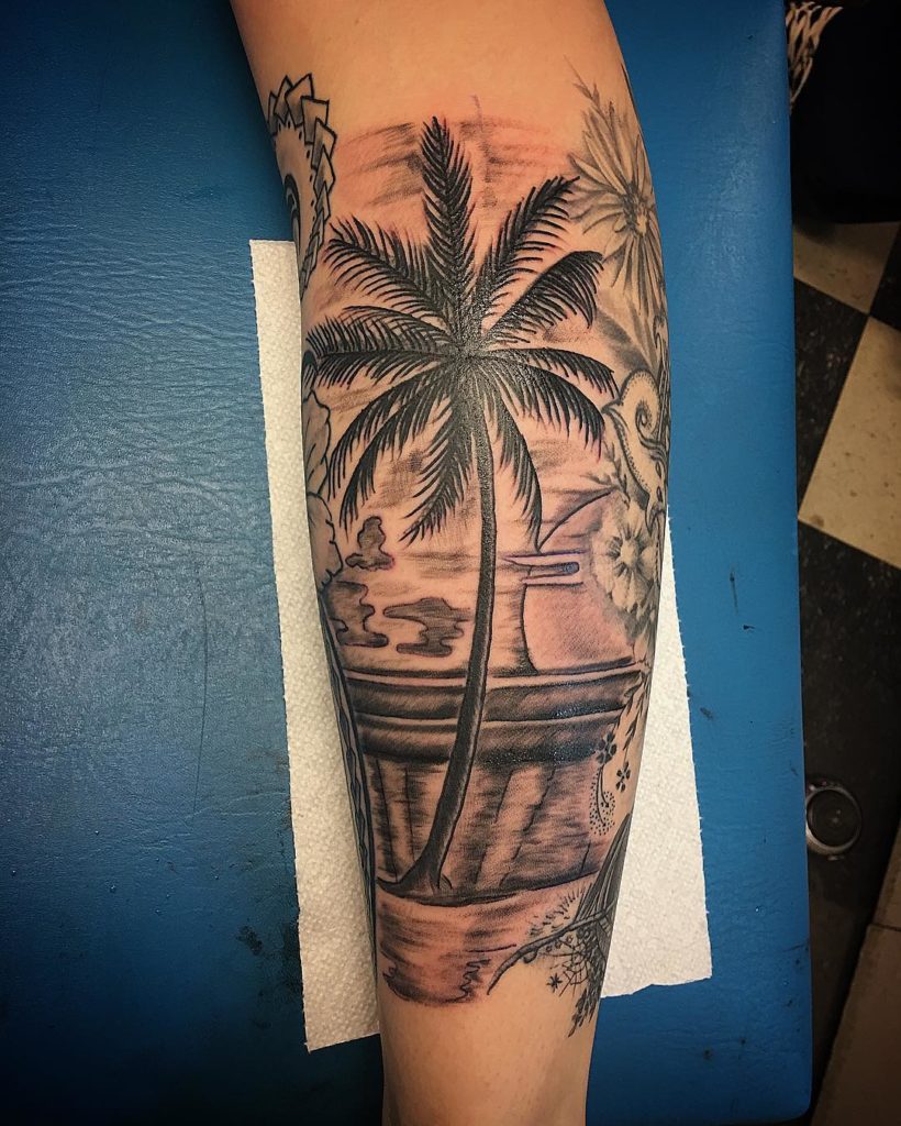 Palm tree tattoo small