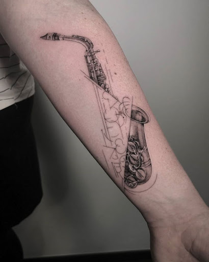 Saxophone tattoo