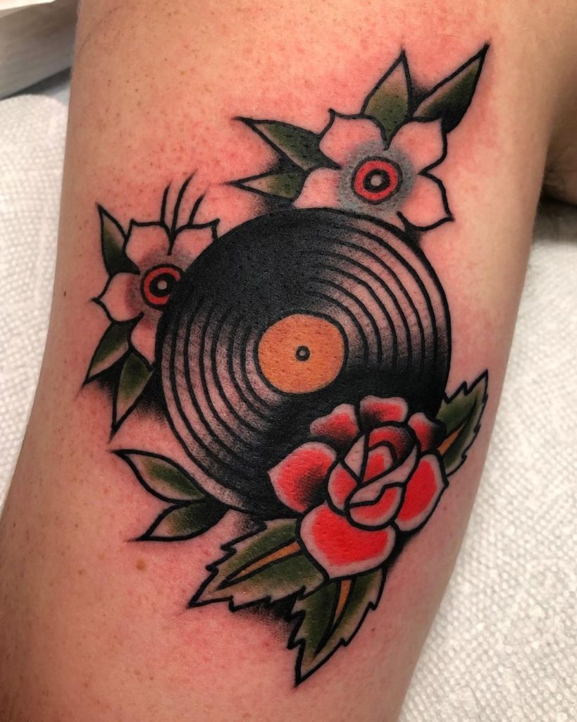 vinyl record tattoo