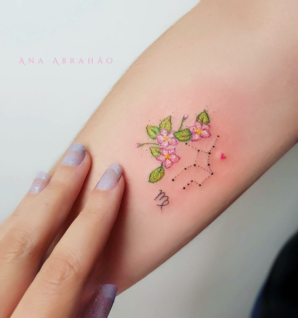 virgo flower tattoo
