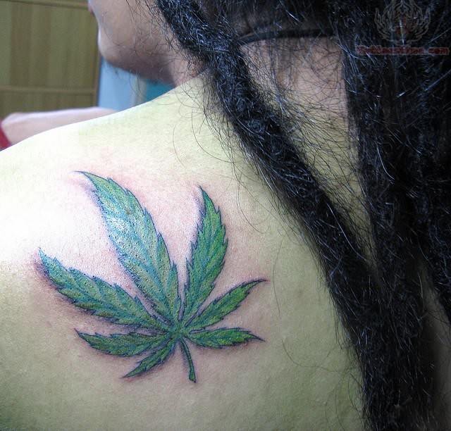weed leaf tattoo