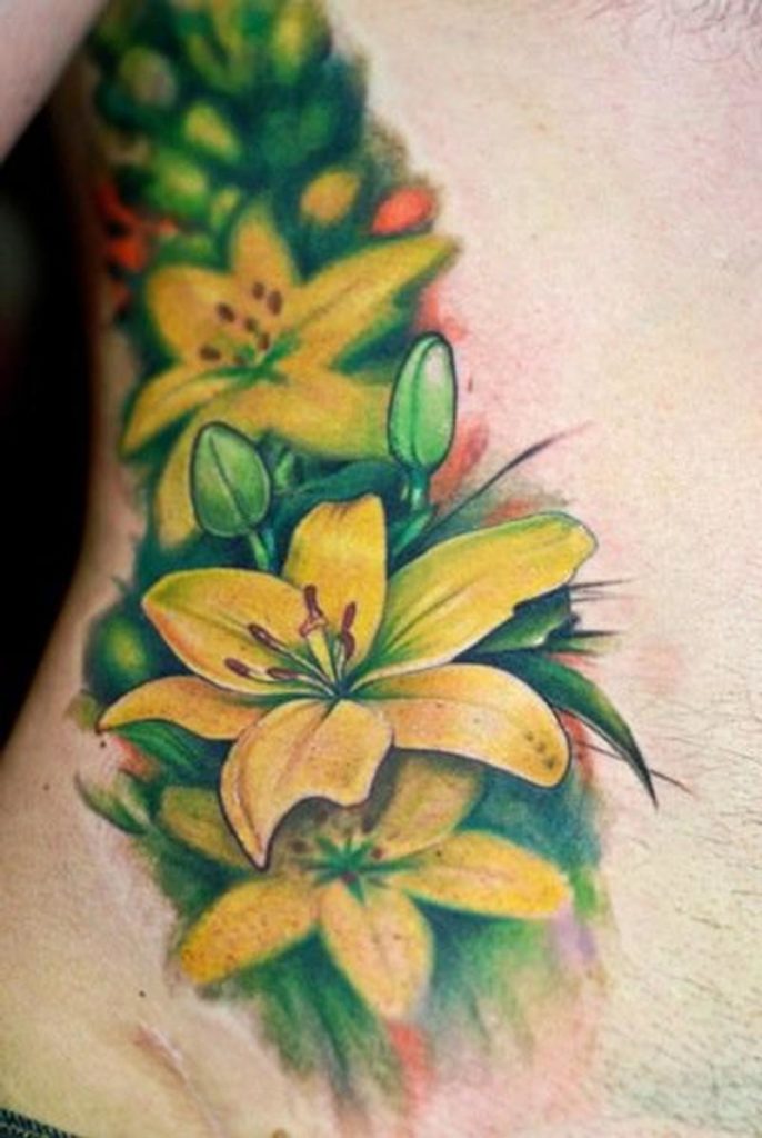 yellow flower tattoo