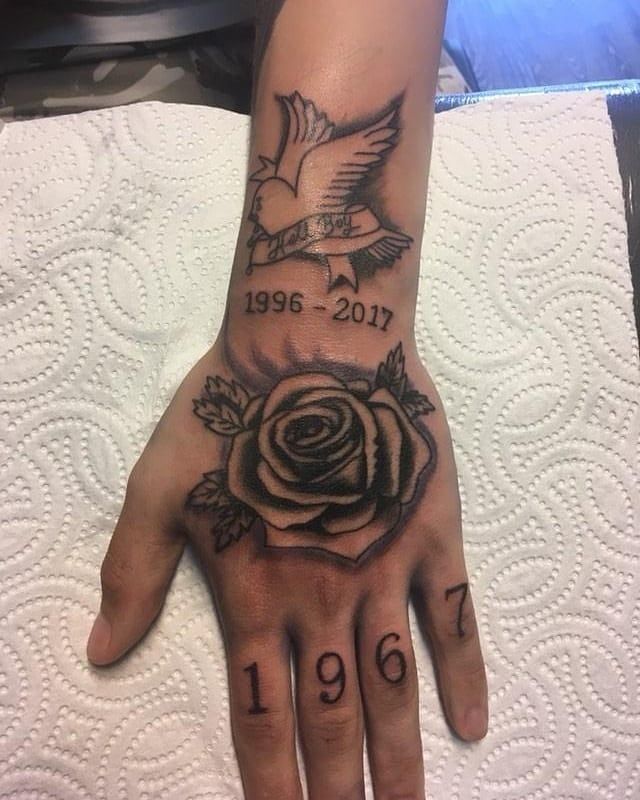 Lil peep rose tattoo