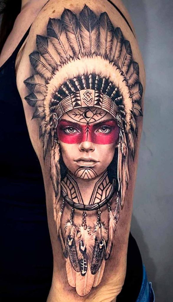 Indian woman tattoo 