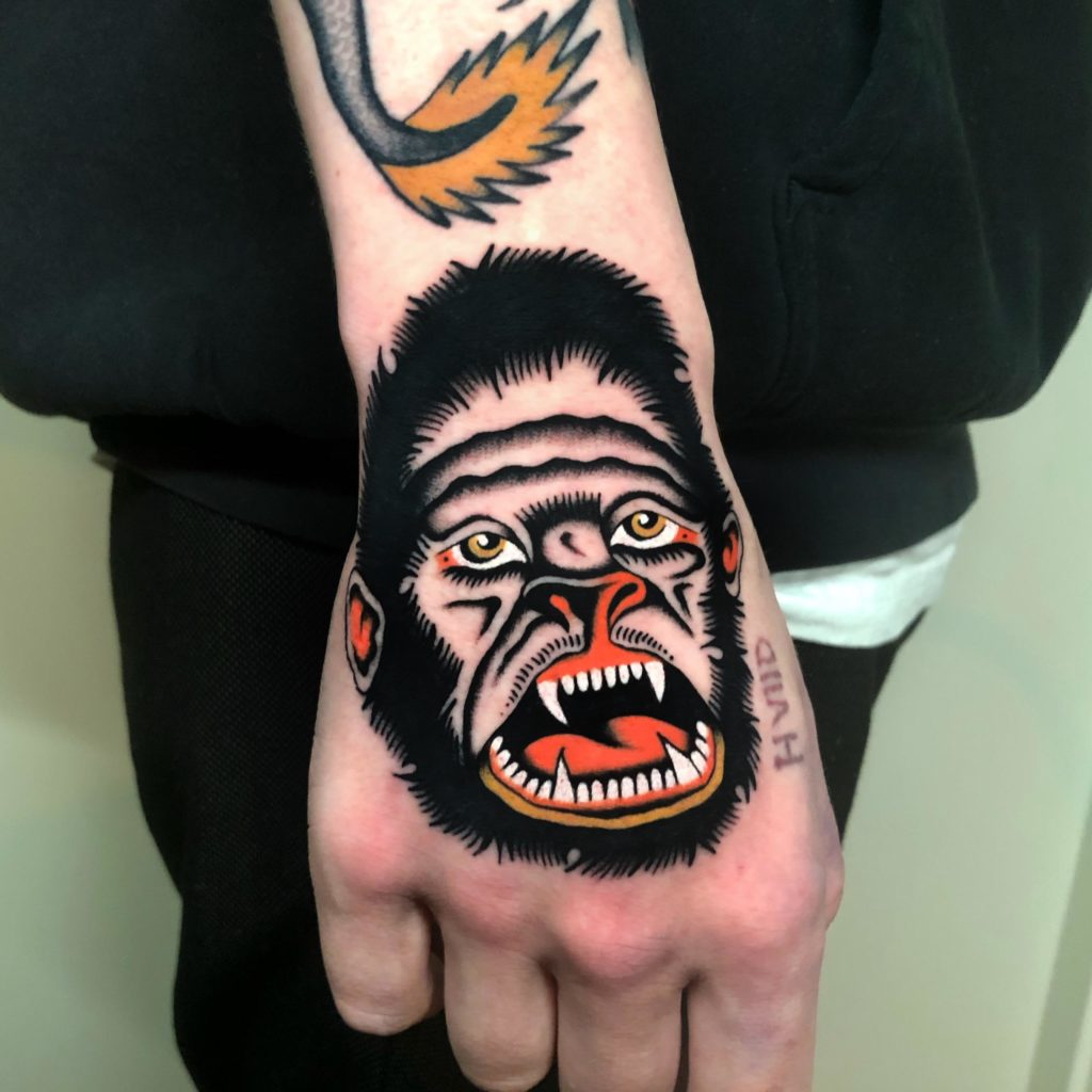 gorilla hand tattoo