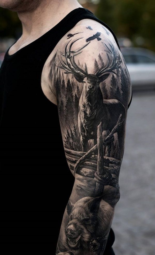 hunting tattoos for men