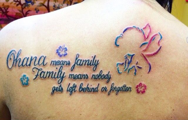 Ohana means family tattoo