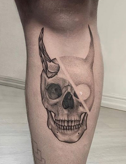 Demon skull tattoo