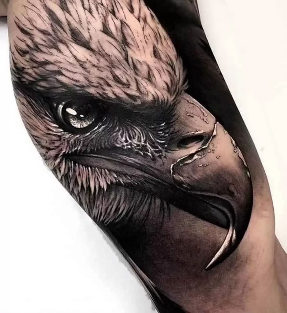 Eagle neck tattoo