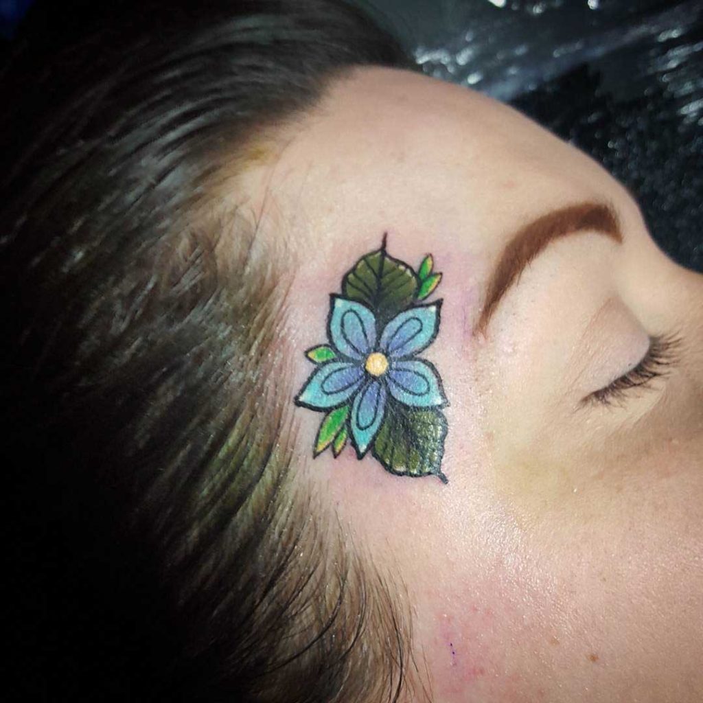 flower face tattoo