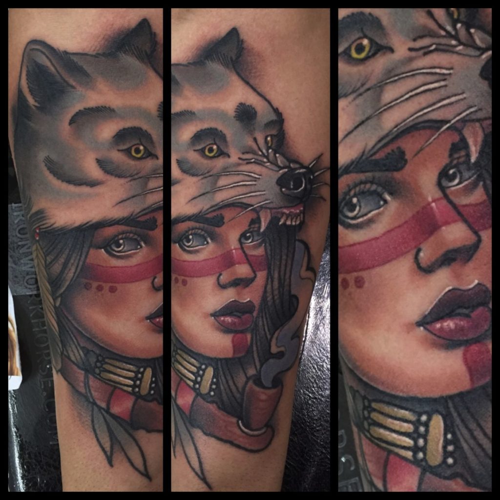 Indian woman tattoo