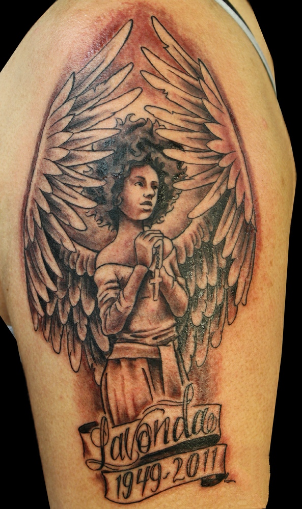 Memorial angel tattoo