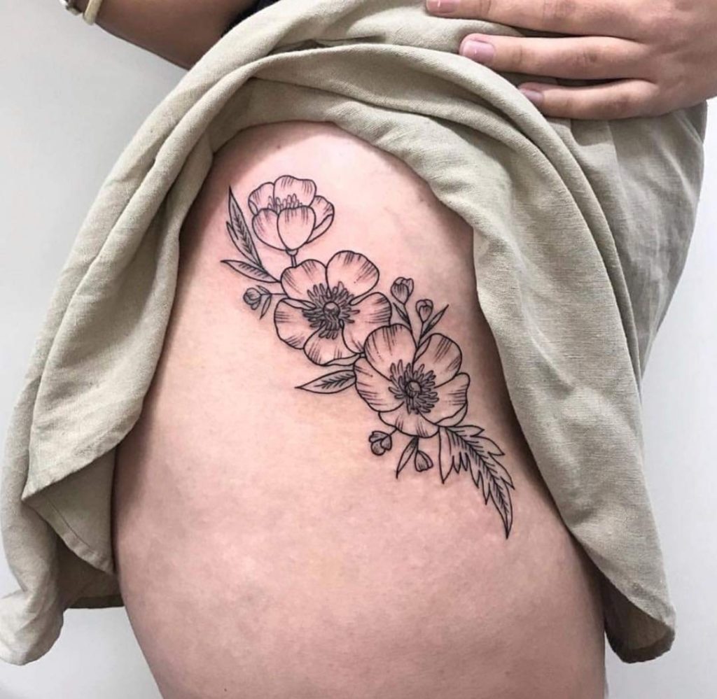 Buttercup flower tattoo 