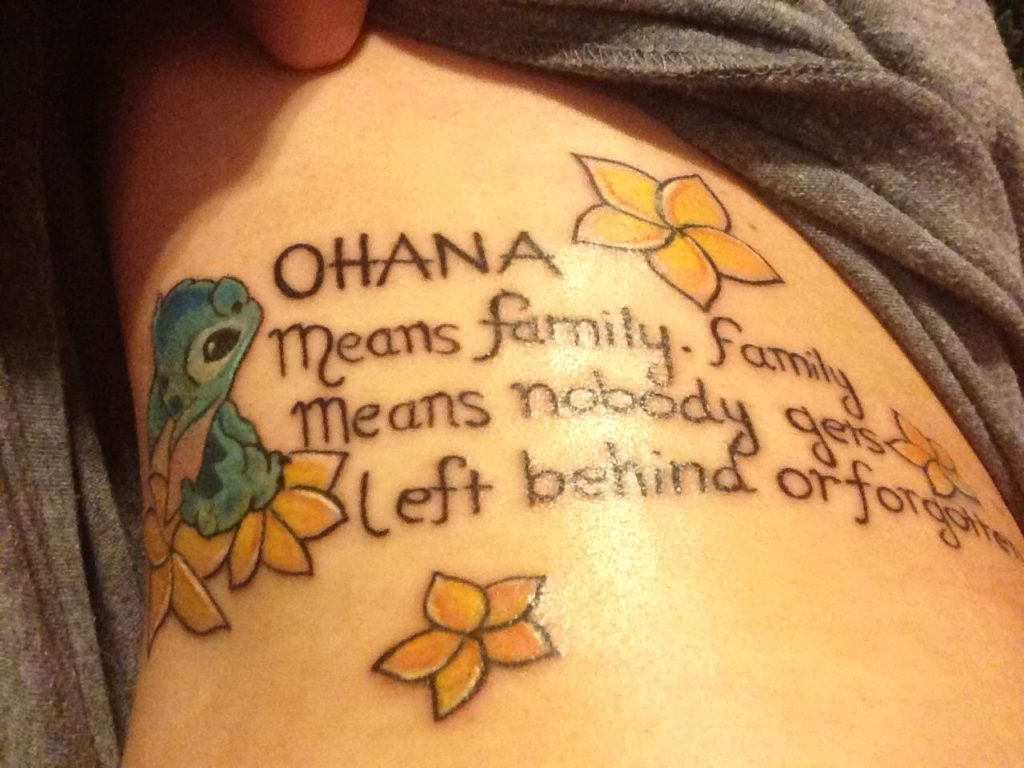 Ohana means family tattoo