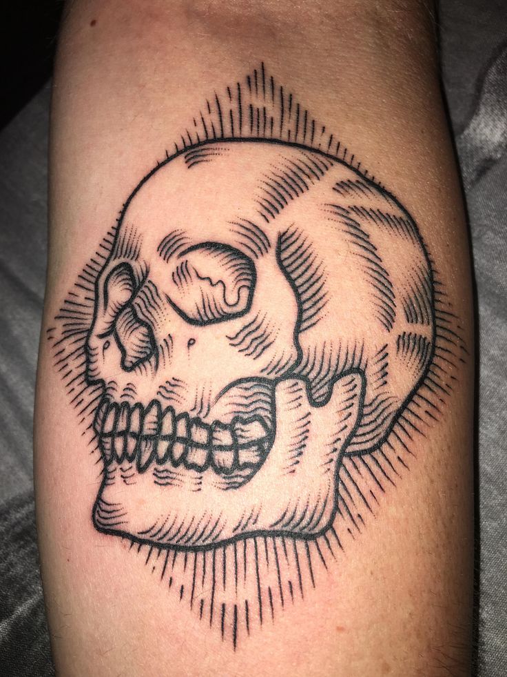 Skull tattoo flash
