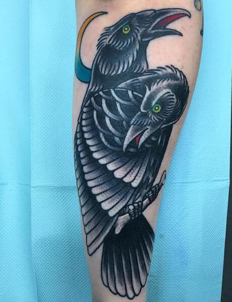 Viking raven tattoo