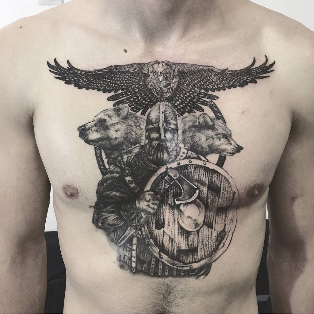 bear chest tattoo