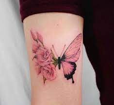 butterfly flower tattoo