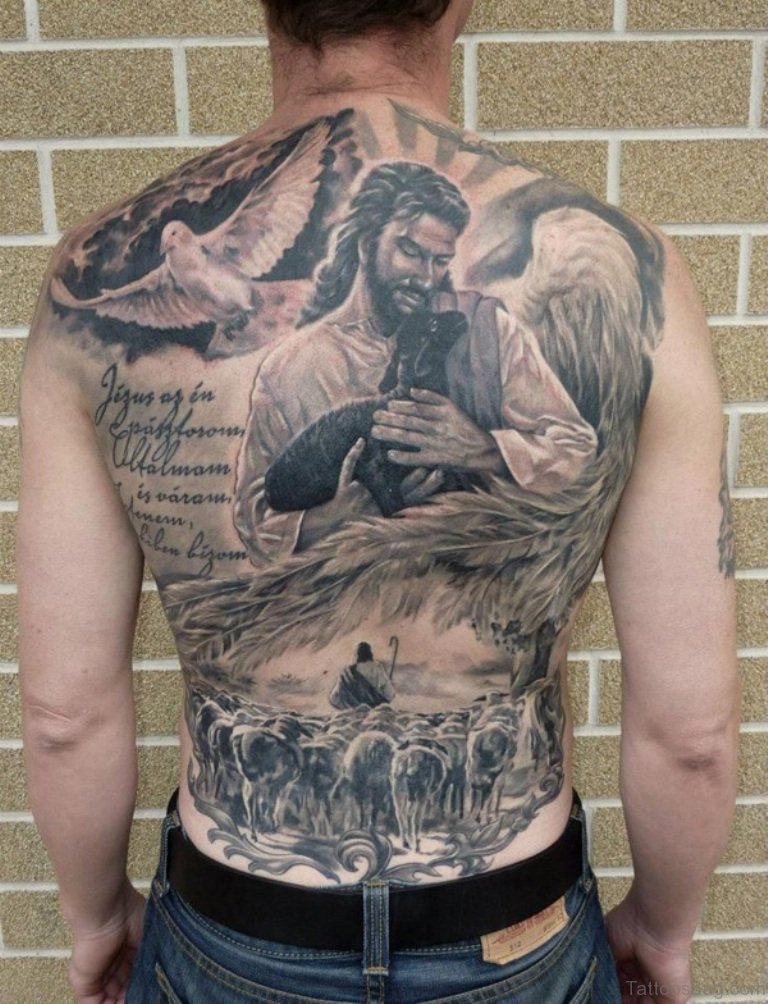 jesus back tattoo