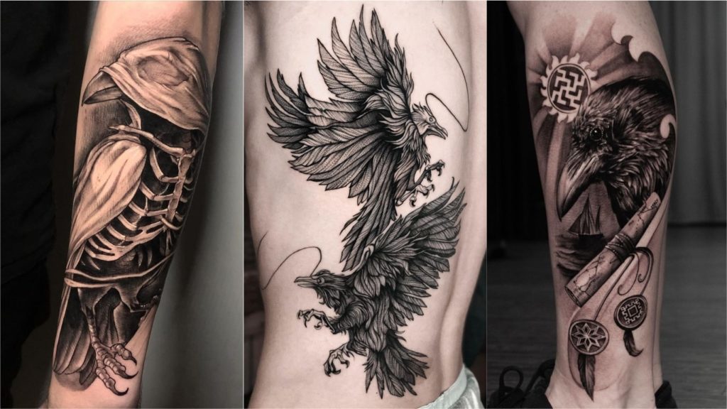 Viking raven tattoo 
