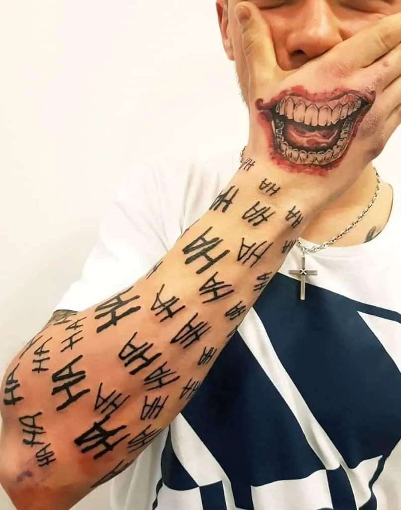joker mouth tattoo