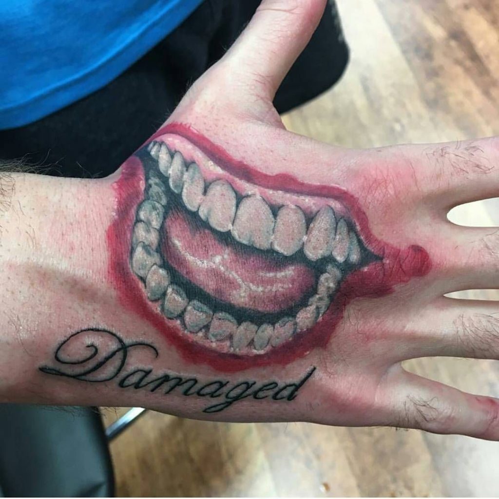 joker mouth tattoo
