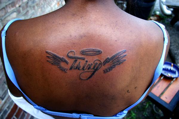 Memorial angel tattoo