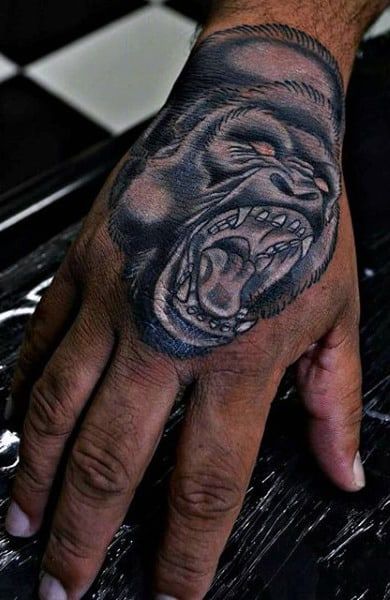 Gorilla hand tattoo