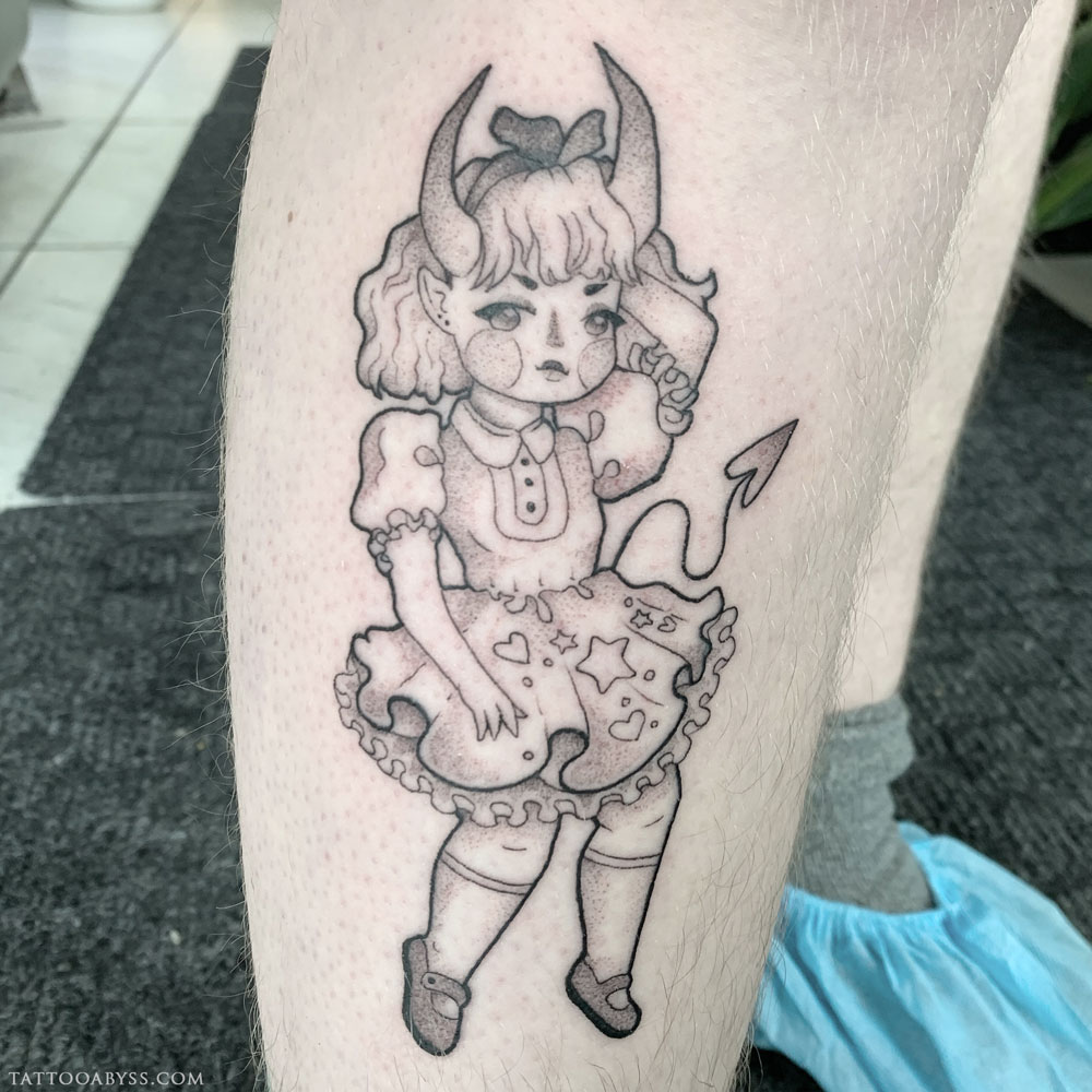 demon girl tattoo