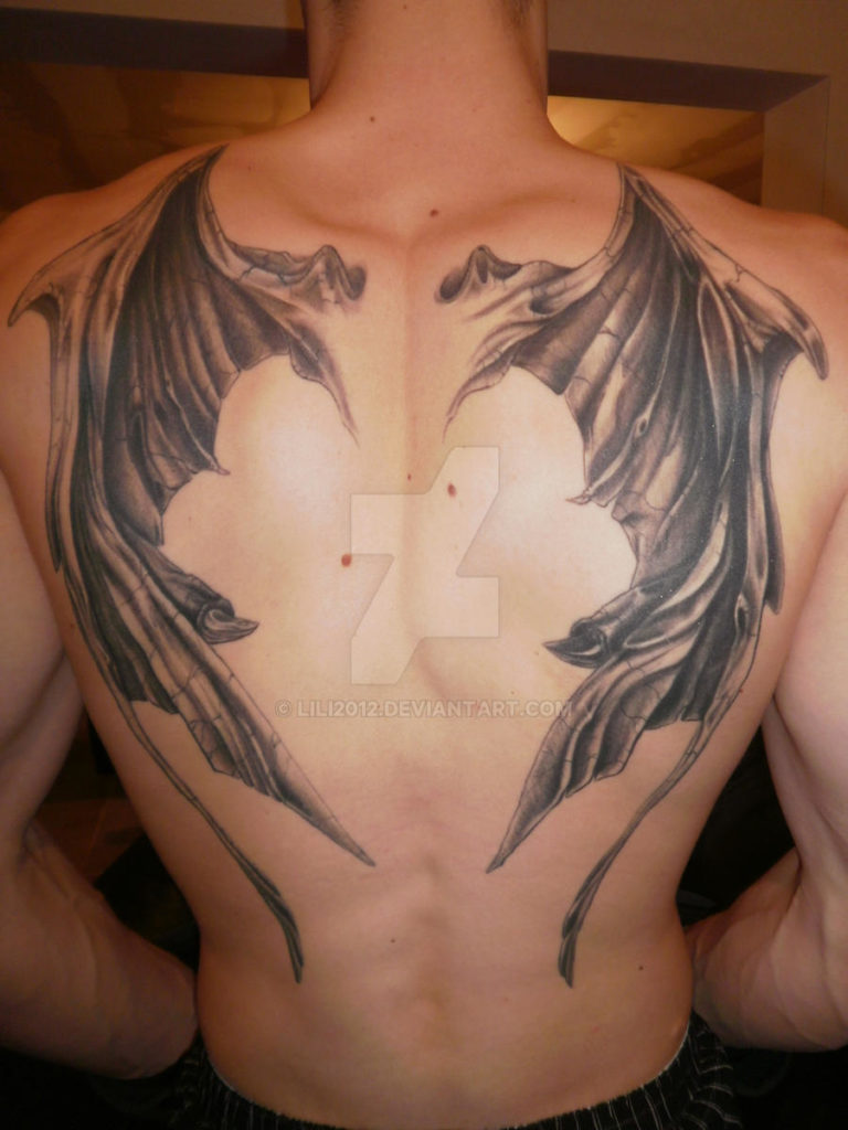 devil wings tattoo