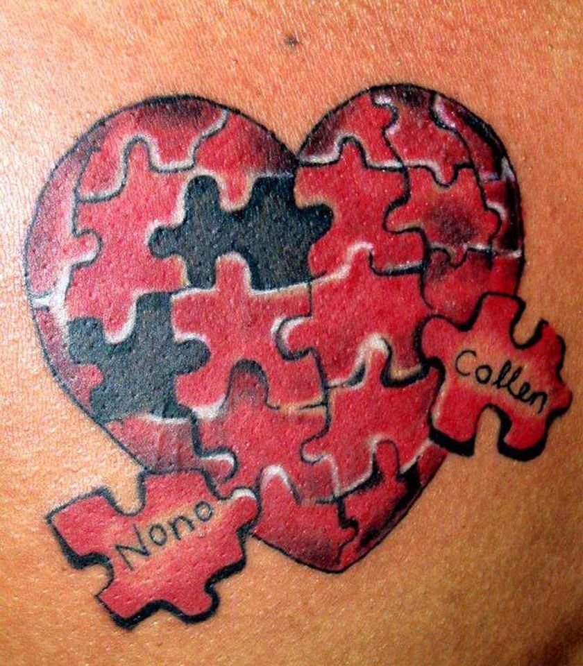 heart puzzle piece tattoo