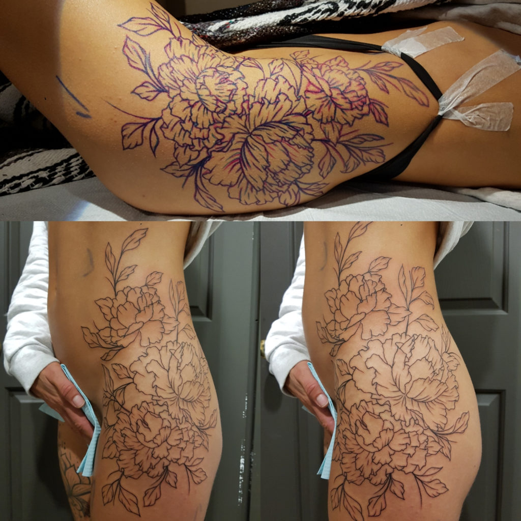 Hip and thigh tattoos